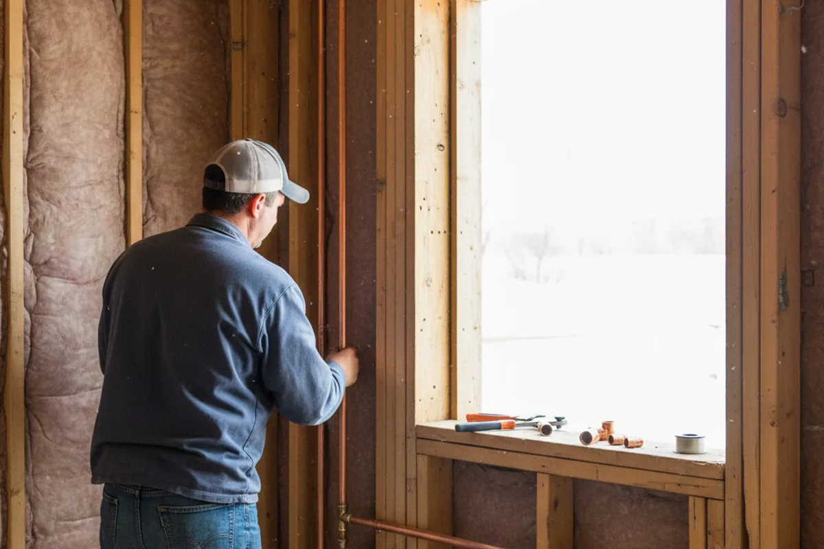 Licensed plumber running new copper supply lines in a Boones Mill home