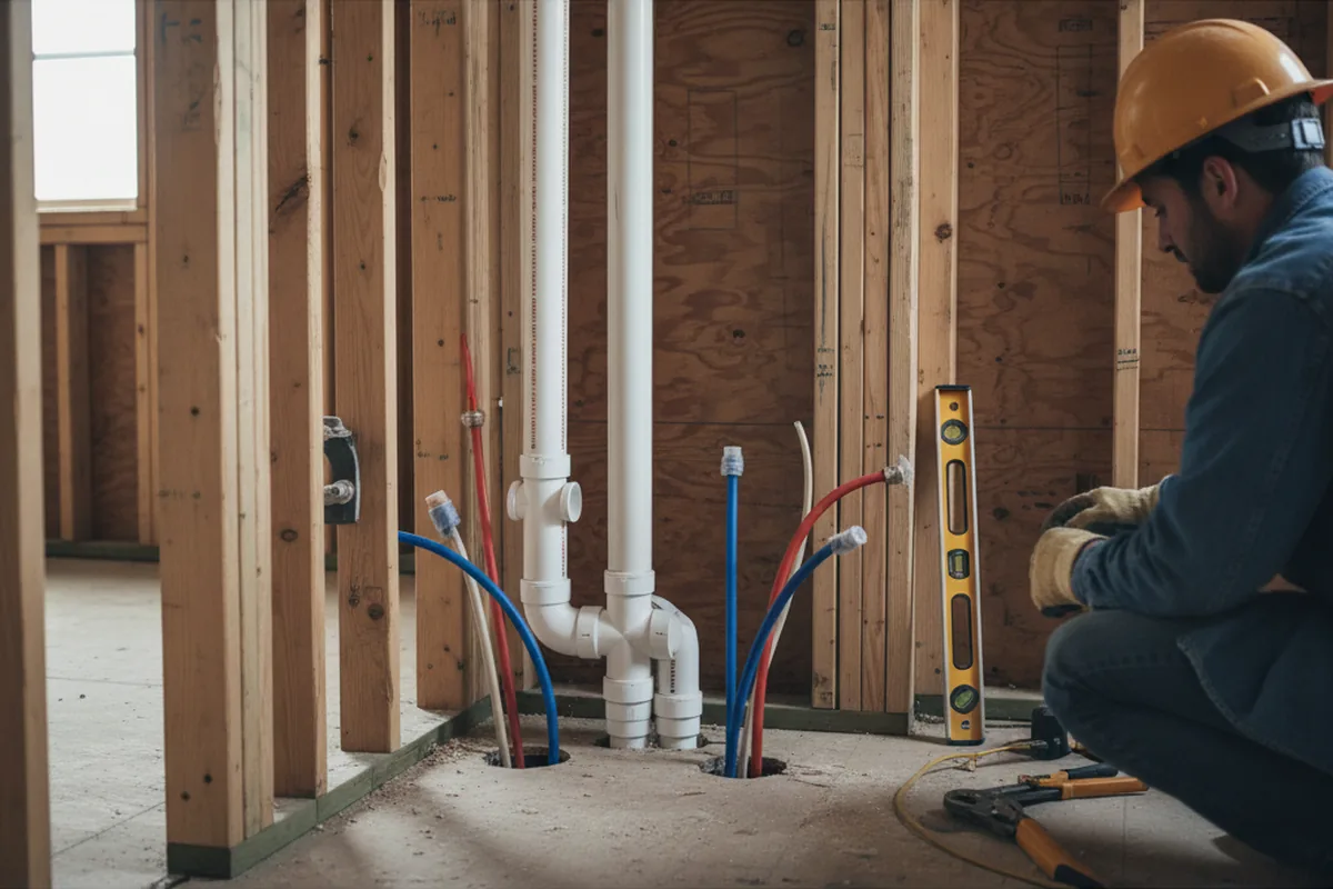 Drain and supply rough-in during Drain Cleaning in Boones Mill