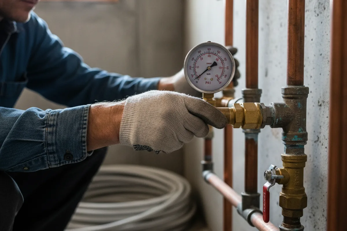 Pressure testing a repaired line during Water Line Repair in Boones Mill